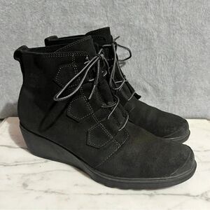Sorel Tornado Wedge Booties Lace Up Warm Duck Boot Black‎ Women’s 8.5